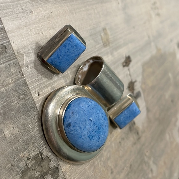 Blue Aventurine Pendant and Earrings (Set) - Picture 4 of 5